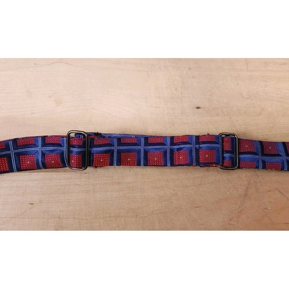 Robert Talbott Best of Class Lot Of 2 Silk Bow Ties Red Stripe Blue Geometric